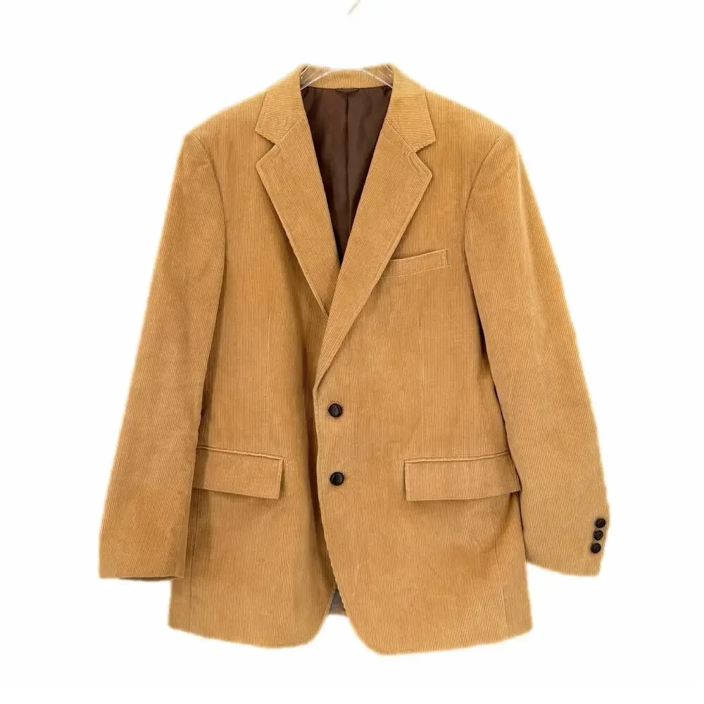 Tailored Men's 42R Tan Corduroy Sports Coat Fall Academia Preppy Blazer Jacket